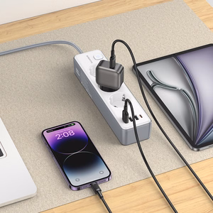 Borofone Удлинитель BAC9 — 3 розетки 240V + 3xUSB + Type C PD 20W, 2 метра — чёрный