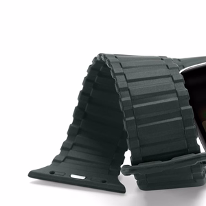 Dux Ducis dirželis (šarvuota versija) Apple Watch Ultra, SE, 9, 8, 7, 6, 5, 4, 3, 2, 1 (49, 45, 44, 42 mm) silikoninė magnetinė apyrankė žalia