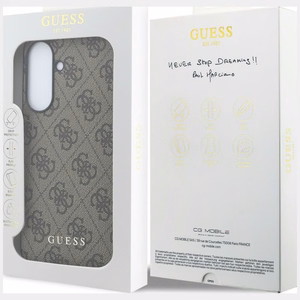 Guess HC PU 4G Classic Logo case with charm for Samsung Galaxy A37 brown