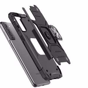 Wozinsky Ring Armor Tough Hybrid dėklas telefonui Samsung Galaxy S22 mėlynos spalvos su magnetiniu laikikliu