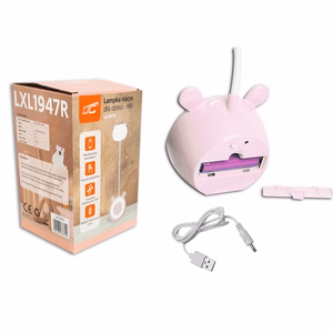 LED Teddy bear desk Lamp 3W, 3000/4500/6000K, adjustable, 1200mAh, pink,  LTC