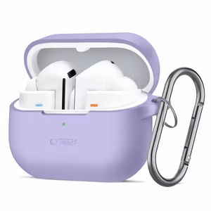 Tech-Protect silikoninis dėklas su kabliuku Samsung Galaxy Buds 3 / 3 FE / 3 Pro ausinėms - violetinis