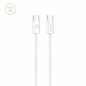 T-PHOX КАБЕЛЬ СЕРИИ CC15 USB-C/USB-C 60W 3A 2M БЕЛЫЙ