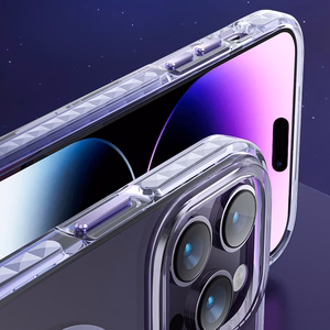 Kingxbar PQY Ice Crystal Series magnetinis dėklas telefonui iPhone 14 Pro MagSafe pilkas