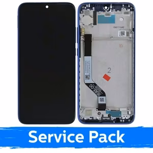 Ekranas skirtas Xiaomi Redmi Note 7 (Note 7 Pro) su rėmeliu / Blue / (Service Pack)