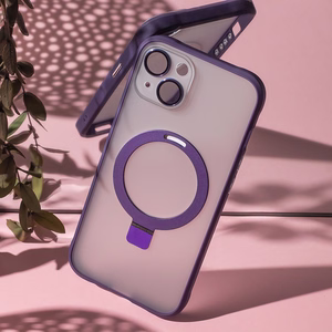 Mag Ring dėklas telefonui iPhone 14 6,1" violetinis