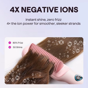 Wavytalk Sleek Sweep plaukų tiesinimo šepetys, rožinis