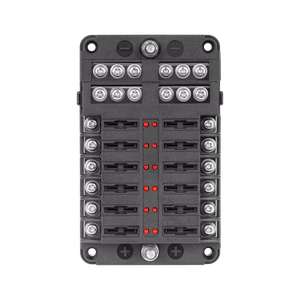 FB-12 fuse box with negative busbar and LED