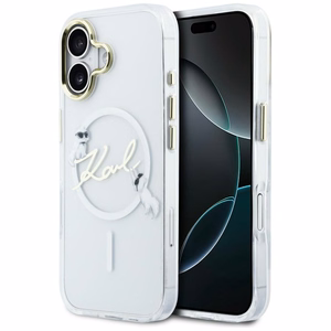 Karl Lagerfeld IML Choupettes Karl Script Logo MagSafe iPhone 17 Dėklas - Clear
