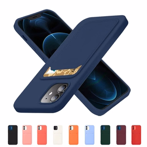 Card Чехол силиконовый кошелёк со слотом для карт и документов для iPhone 12 Pro Max оранжевый