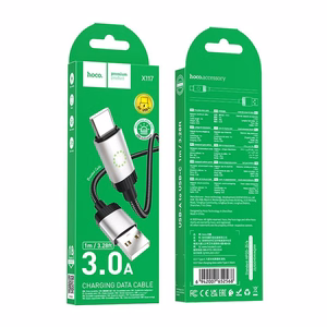 Кабель USB A to USB C Hoco 3A 1 m X117 черный