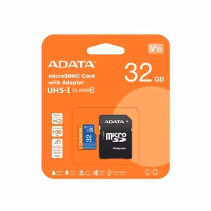Atminties korta ADATA microSD 32GB (MicroSDHC UHS-I Class 10 U1) + SD adapter