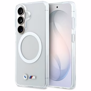 BMW Case for Samsung S26 BMHMS26S25HSMLKT (Magnetic IML Shockproof W/ Metal Logos) Transparent