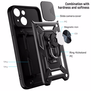 Dėklas telefonui Slide Camera Armor Samsung Galaxy A15 4G/5G – juodas