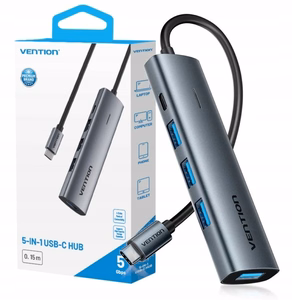 Vention 5-in-1 USB-C 3.0 šakotuvas 0.15m