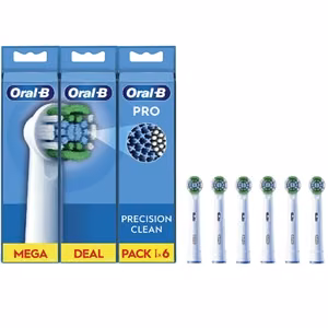 Сменные насадки Oral-B Precision Clean EB20RX-6, 6 шт., белые