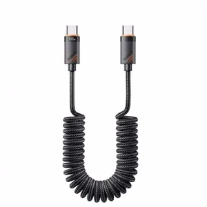 USB Laidas Essager Chuan juodas 60W Type-C / Type-C 180cm