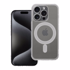 Case for iPhone 15 PRO Clear Mag Cover (STR / CAMERA PROTECTION) compatible with MagSafe transparent