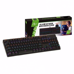 ART laidinė mechaninė klaviatūra USB A QWERTY LED AK-51 juoda