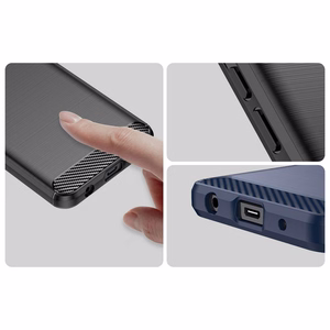 Чехол Carbon Case для Xiaomi Redmi A1+ гибкий силиконовый под карбон чёрный