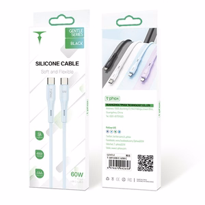 T-PHOX КАБЕЛЬ GENTLE USB-C/USB-C 60W ЧЕРНЫЙ