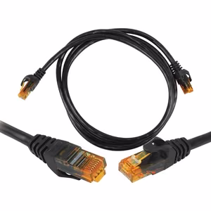 CAT6e UTP tinklo patchcord laidas 8P8C juodas 1m