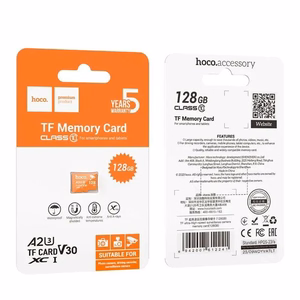 Memory card microSD 128GB class 10 UH-1 U3 V30 A2 Hoco orange