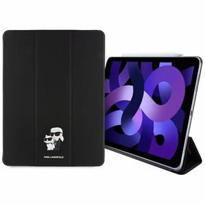 Karl Lagerfeld Saffiano Magnetic Karl & Choupette iPad Air 13" 2024 Book Cover Case - Black
