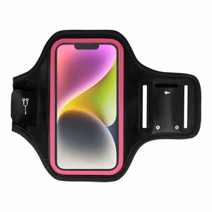 Dėklas telefonui SLIM Type 2 su apyrankės laikikliu (5,5 colio) juoda-pink