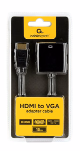 GEMBIRD A-HDMI-VGA-04 adapteris HDMI-AM -> VGA F ant laido, juodas