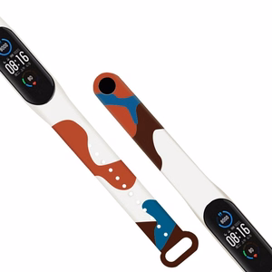 Ремешок Moro для Xiaomi Mi Band 3 / 4 силиконовый браслет узор 8
