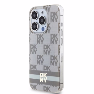 DKNY IML languotas mono raštas ir spausdintos juostelės Magnetinis dėklas iPhone 15 Pro Max - smėlinė