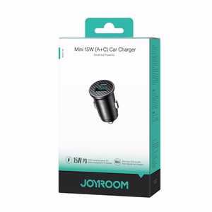 Įkroviklis automobilinis Joyroom (JR-CCN16) (1xUSB-C; 1xUSB; 15W) juodas