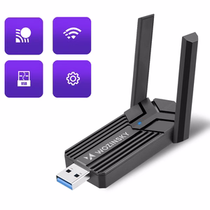 Wozinsky WAX-1800 dviejų dažnių juostų belaidis USB 3.0 WiFi 6 adapteris - juodas