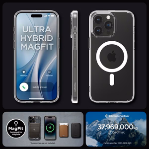 Dėklas telefonui Spigen Ultra Hybrid Magnētiskais MagSafe iPhone 15 Pro Max - baltas (m)