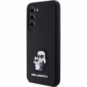 Karl Lagerfeld Silicone Karl&Choupette Metal Pin case for Samsung Galaxy S23 - black