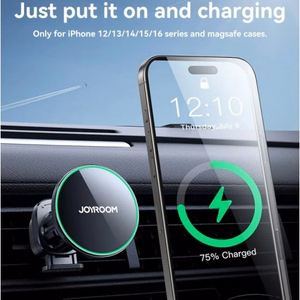 Automobilinis laikiklis-įkroviklis Joyroom JR-ZS412 Qi2 MagSafe 15W juodas