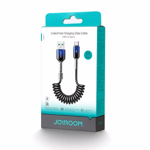 Joyroom S-A43 Crystal-Clear Series 3A USB-A - USB-C витой кабель 1.5m - черный