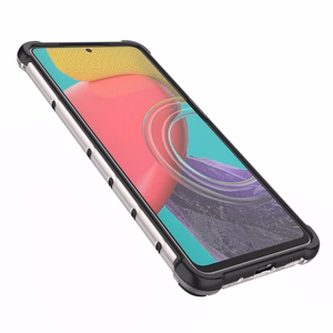Honeycomb case armored cover with a gel frame for Samsung Galaxy M53 5G black