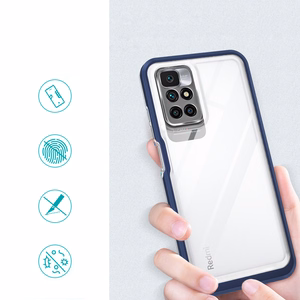Skaidrus 3in1 dėklas Xiaomi Redmi 10 rėmelio gelinis dangtelis mėlynas