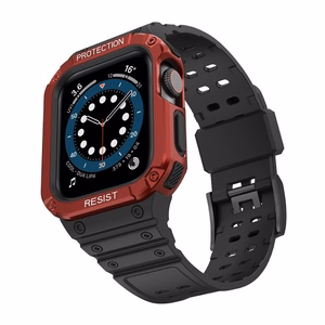 Band "Strap Band" for Apple Watch 42mm/44mm/45mm (Black + Red)