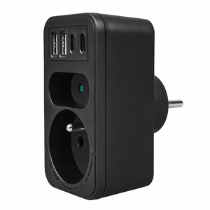 Maclean MCE249 F/B – разветвитель сетевой розетки, 2 розетки, 4 порта USB: 2×USB-A и 2×USB-C PD 20 Вт, 1×16 А + 1×6 А