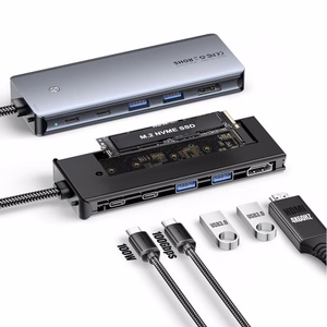 Adapteris Essager 6 in 1 pilkas (In: Type-C)