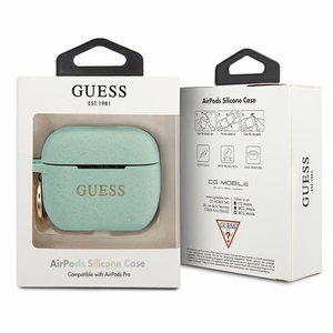 Guess GUACAPSILGLGN AirPods Pro dėklas žalias/žalias silikoninis blizgus