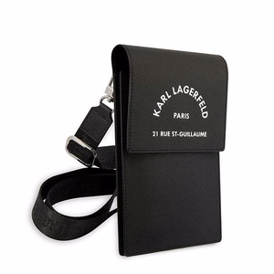 KARL LAGERFELD universali mobiliojo telefono krepšys (Embossed RSG) juodas