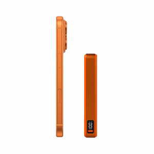 Blavec išorinė baterija 10000mAh BJ-05 Ultra Fast 16mm - Type C - Qi2.2 25W + PD 45W magnetinė indukcinė Magsafe 2 in 1 (PBBJ05-QI22MC10O) oranžinė aliuminis