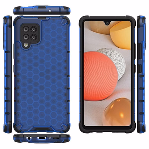 Honeycomb dėklas šarvuotas su TPU buferiu Samsung Galaxy A42 5G mėlynas
