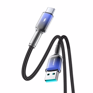 Кабель Joyroom S-A42 Crystal-Clear Series 3A USB-A - USB-C 1,2 м - чёрный
