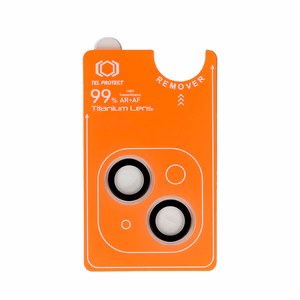 Apsauginis stiklas Tel Protect Titanium Lens 99% AR ant kameros Iphone 14/14 Plus/16e skaidrus (2 lęšiai)