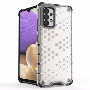 Dėklas telefonui su medaus koriu dizainu, apsauginis dėklas su gelio rėmeliu, skirtas Samsung Galaxy A13 5G, skaidrus